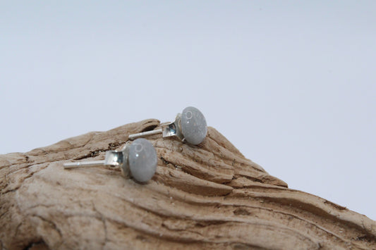Shimmering Grey Small Stud Earrings