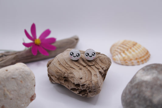 Handpainted 'Smiley' Wooden Earrings