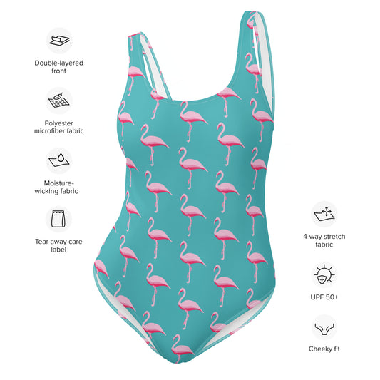Pink Flamingo One-Piece Swimsuit