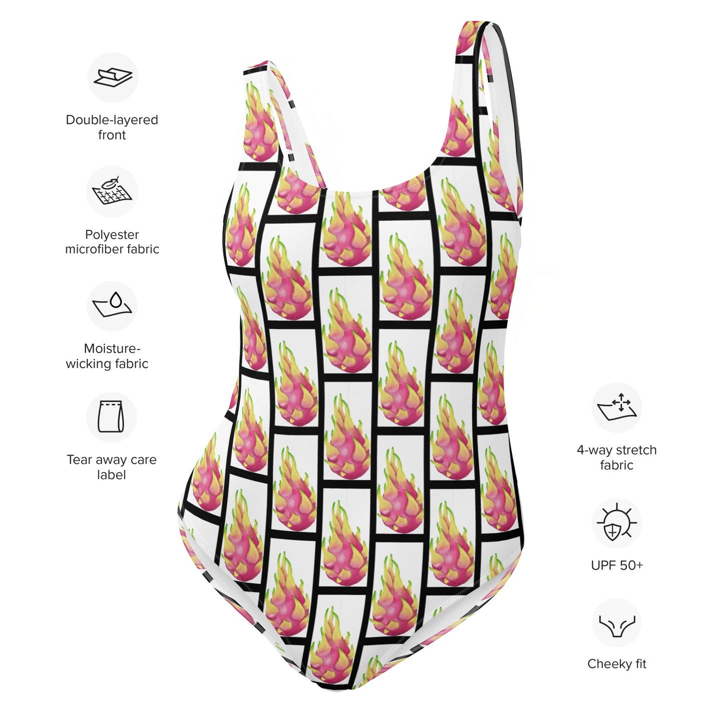 Dragon Fruit One Piece Swimsuit