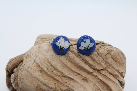 Blue Cilantro Stud Earrings