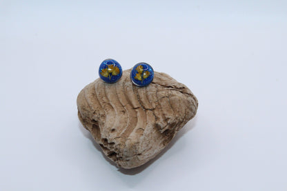 Pressed Yellow Wildflower Stud Earrings