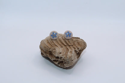 Forget-me-not Pressed Flowers Stud Earrings