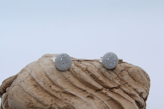 Shimmering Grey Small Stud Earrings