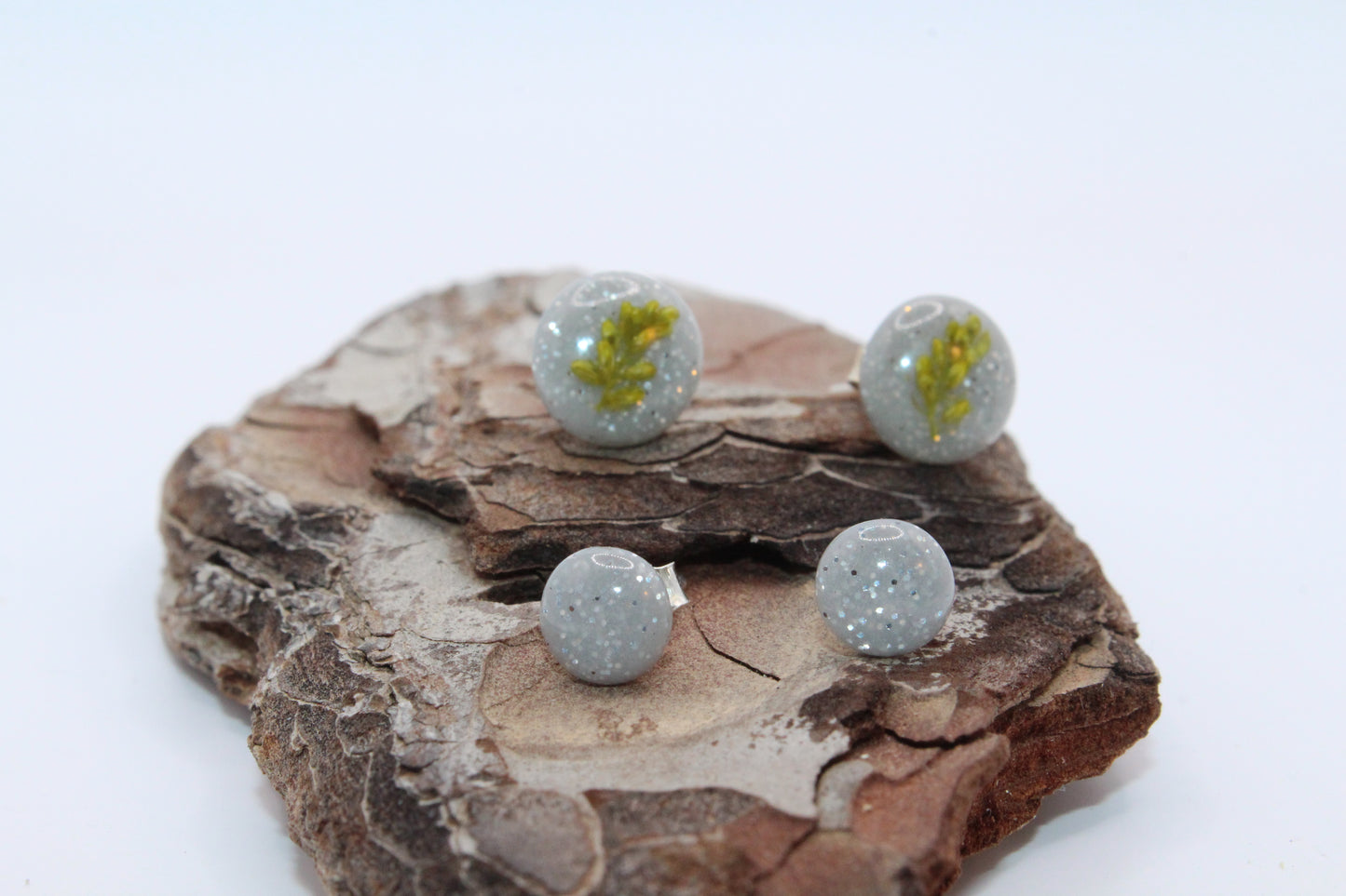 Shimmering Grey Small Stud Earrings