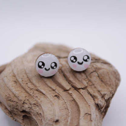 Handpainted 'Smiley' Wooden Earrings