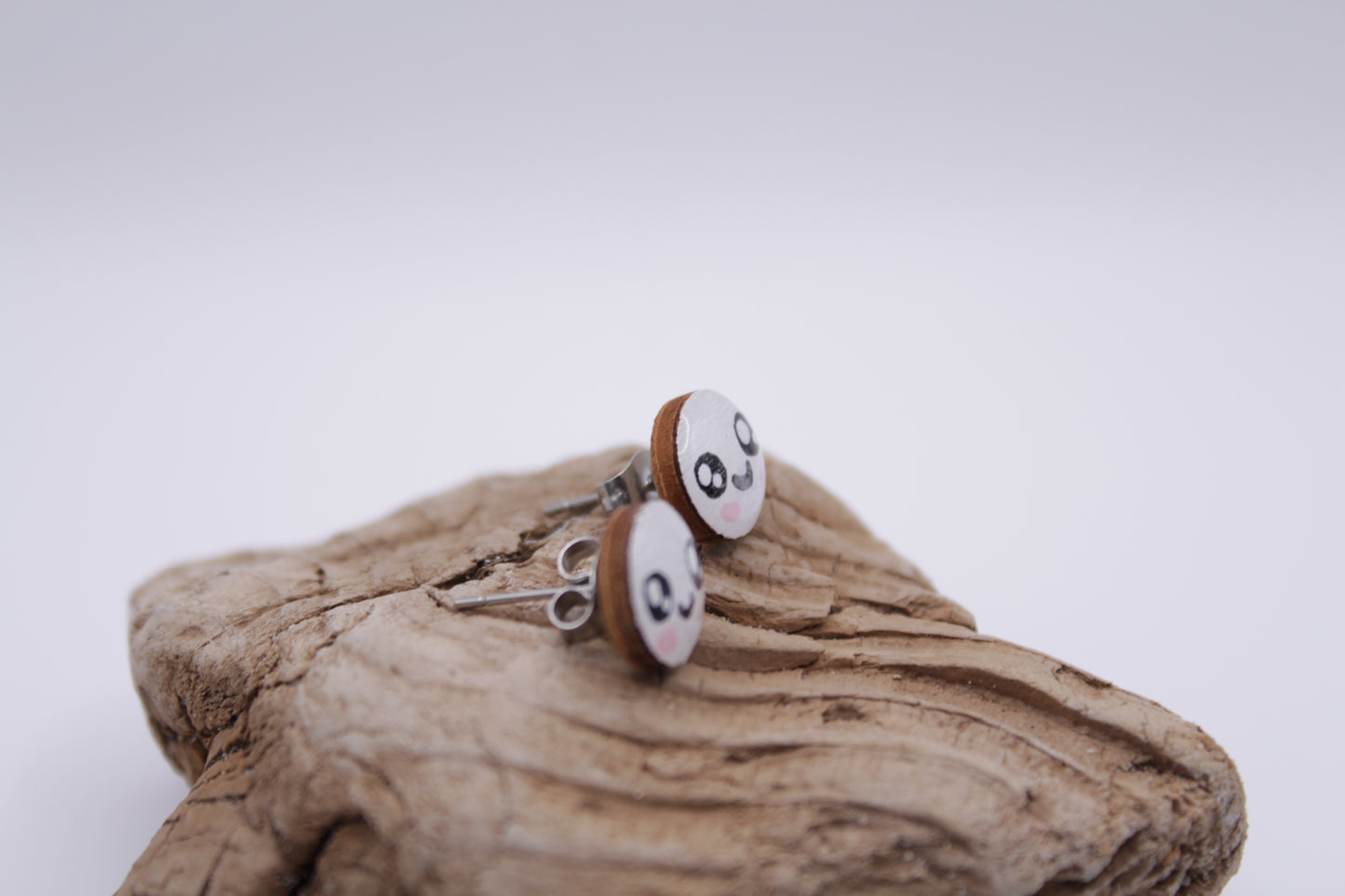 Handpainted 'Smiley' Wooden Earrings