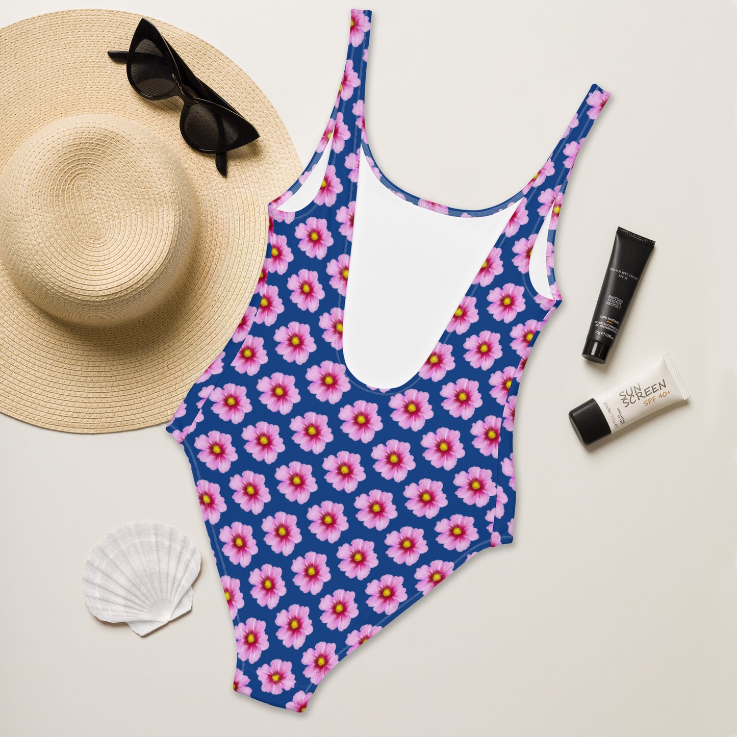 Cosmea Inspired One Piece Swimsuit