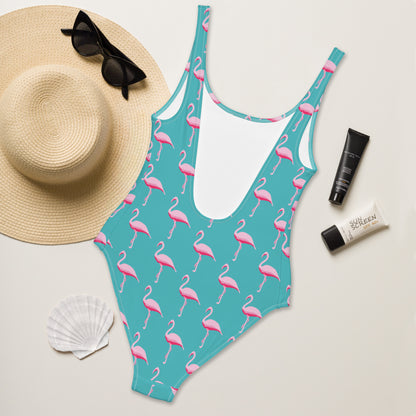 Pink Flamingo One-Piece Swimsuit