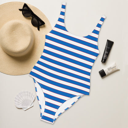 Striped Nautical One Piece Swimsuit