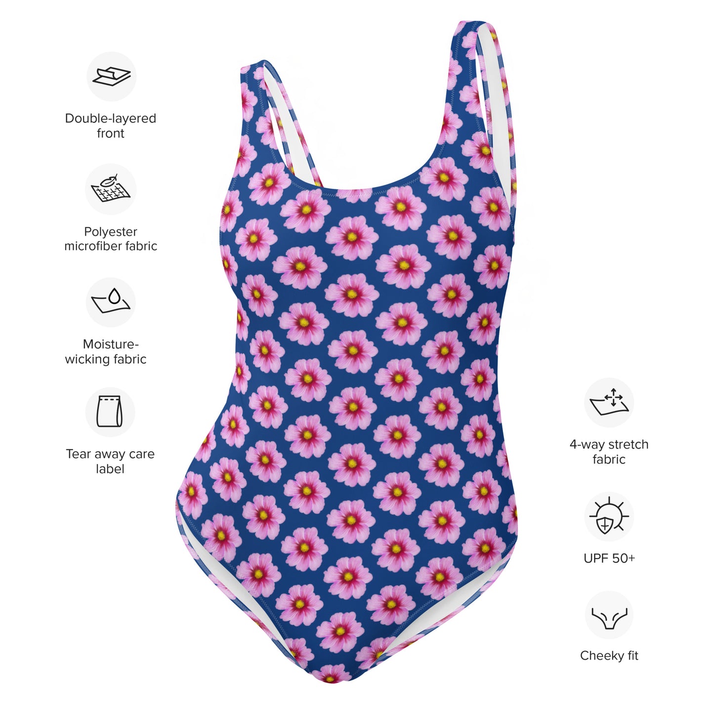 Cosmea Inspired One Piece Swimsuit