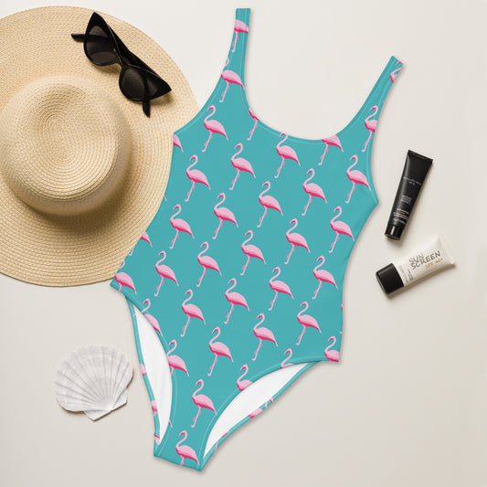 Pink Flamingo One-Piece Swimsuit