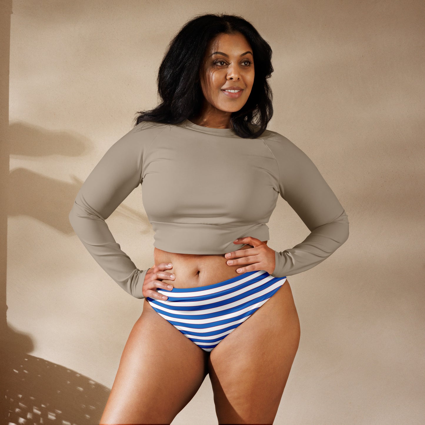 Products Striped Nautical Recycled High-waisted Bikini Bottom