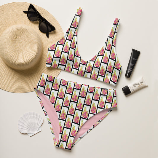 Dragon Fruit Recycled high-waisted bikini