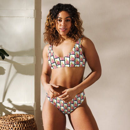 Dragon Fruit Recycled high-waisted bikini