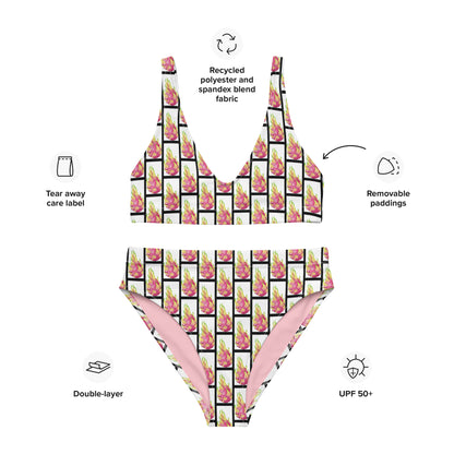 Dragon Fruit Recycled high-waisted bikini